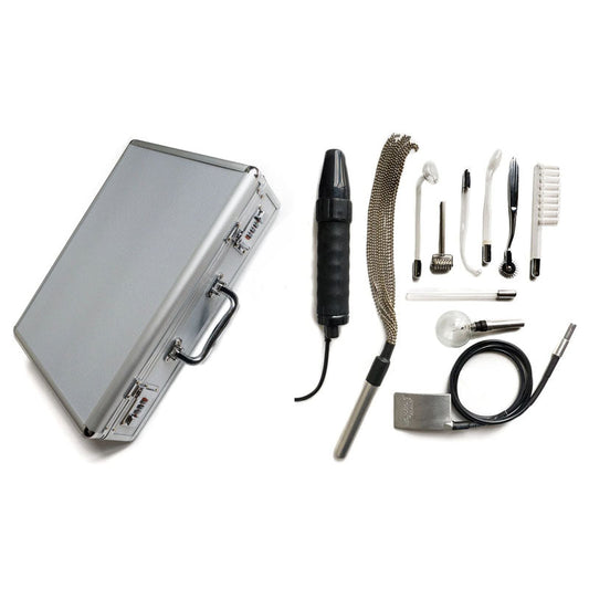 KinkLab Agent Noir Neon Wand Kit - E-Stim Kit - 11 Piece Set Stockroom