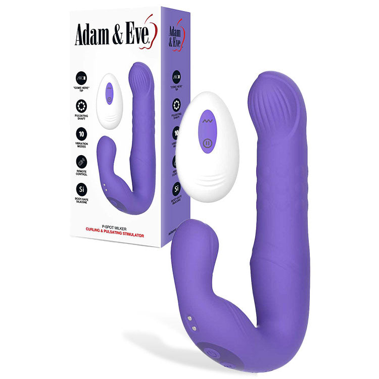 Adam & Eve P-SPOT MILKER - Purple USB Rechargeable Curling & Pulsating Prostate Massager Adam & Eve