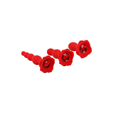 Adam & Eve BOOTY BOUQUET - Red Anal Training Kit - Set of 3 Sizes Adam & Eve