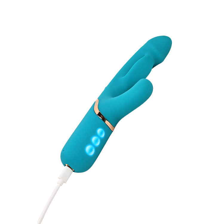 Adam & Eve SIRENS EMBRACE - Teal 24 cm USB Rechargeable Inflatable Rabbit Vibrator Adam & Eve