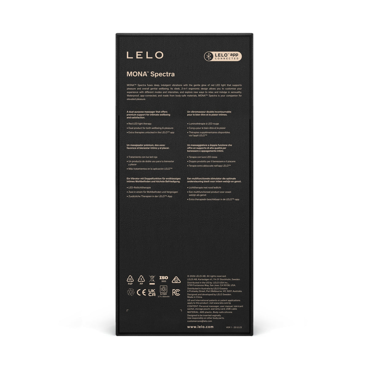 LELO MONA Spectra G-Spot Vibrator with Red Light Therapy Lelo