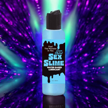 Sex Slime Cum Style Creature Lube - Blue 120 ml - Blue Cum Style Water Based Lubricant - 120 ml Bottle Little Genie
