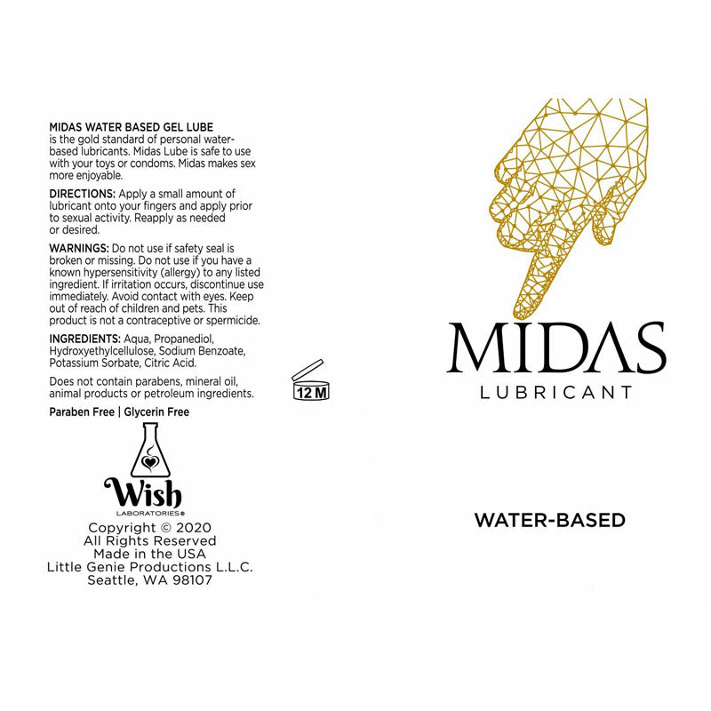 Midas Water Based Lube - Water Based Lubricant - 59 ml Bottle Little Genie