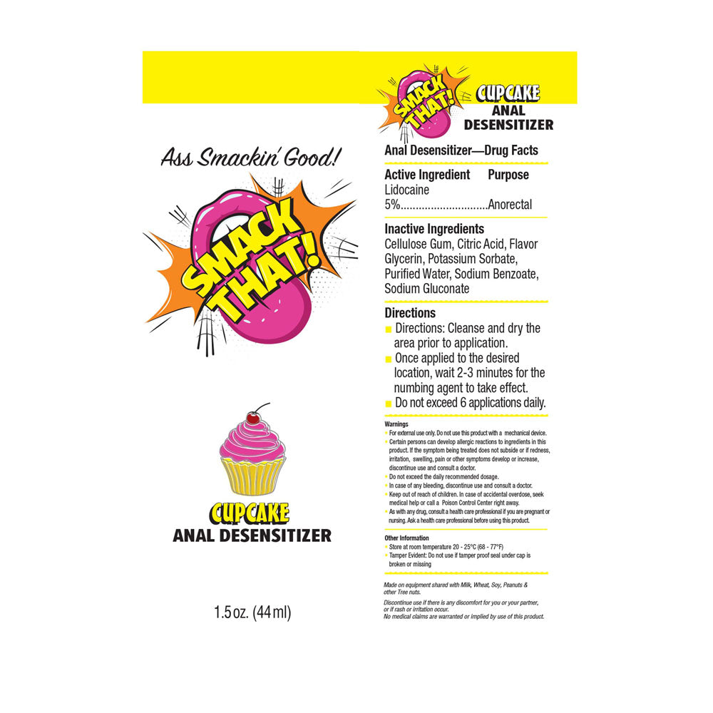 Smack That! Anal Desensitiser - Cupcake - Cupcake Flavoured Anal Desensitiser - 44 ml Tube Little Genie