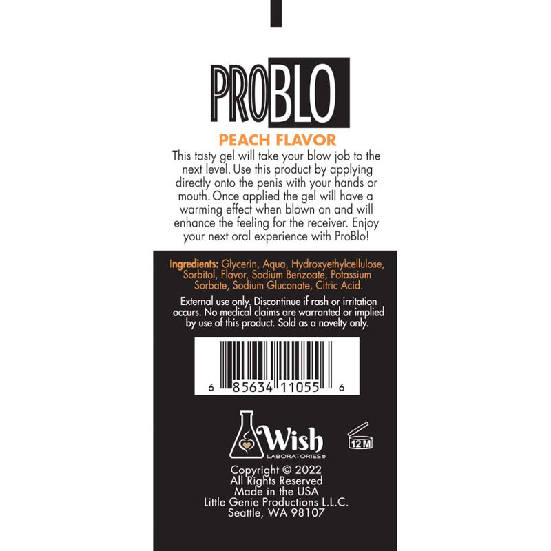 ProBlo Oral Pleasure Gel - Peach Flavoured Blowjob Gel - 29 ml Tube Little Genie