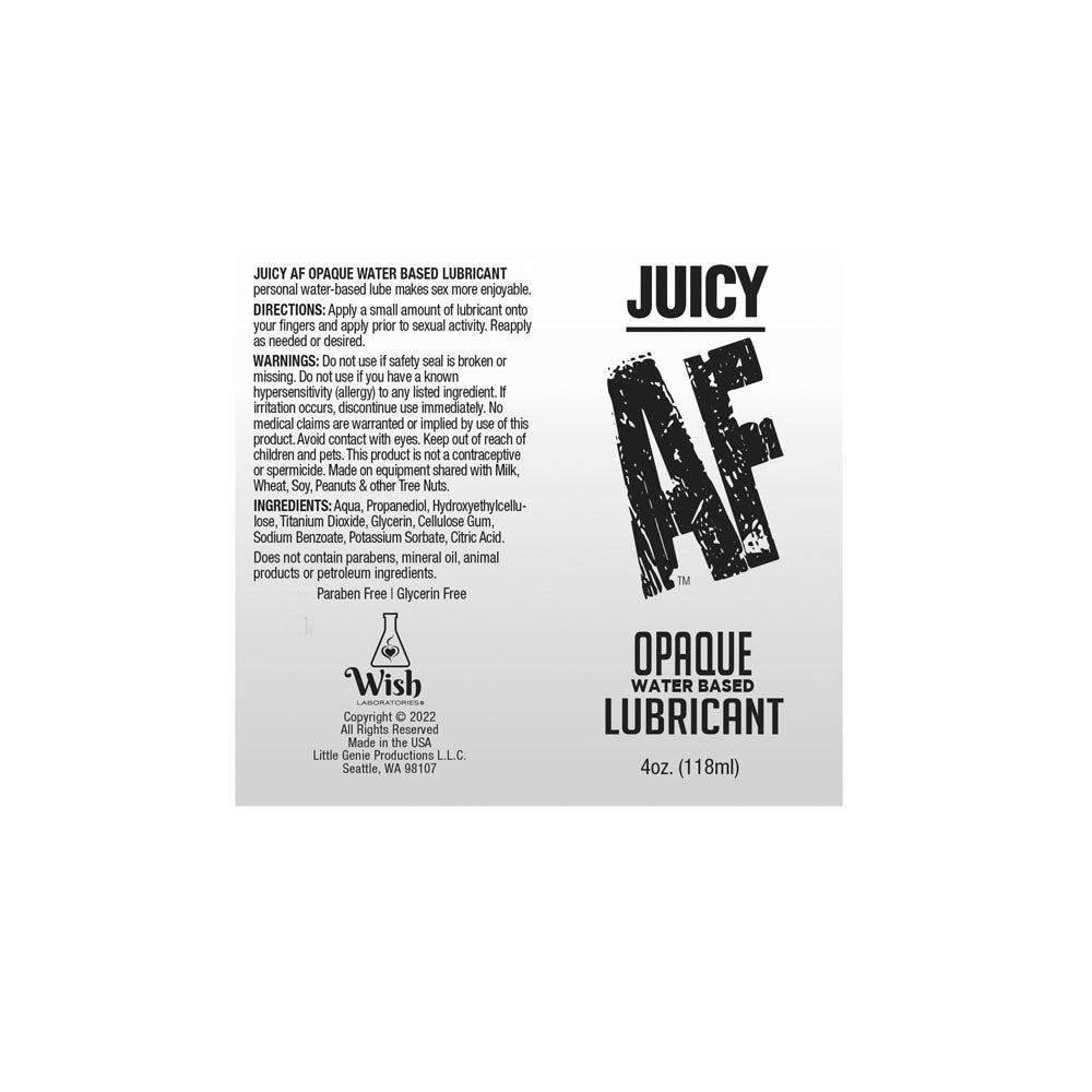 Juciy AF - Waterbased Opaque Lube - 118 ml - Waterbased Cum Lube - 118 ml Little Genie