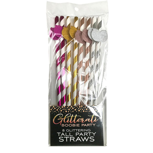 Glitterati - Boobie Tall Party Straws - Set of 8 Little Genie