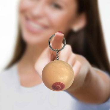 Super Fun Key Chain - Squishy Boob - Novelty Keychain Little Genie