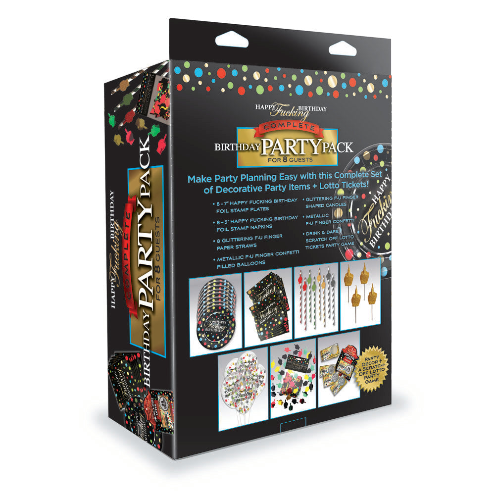 Happy F**king Birthday Complete Party Pack - Party Set for 8 People Little Genie