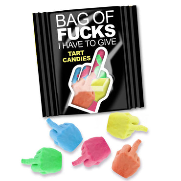 Bag Of Fucks I Have To Give - Display - Fruit Flavoured Lollies - Counter Display of 100 Mini Packs Little Genie