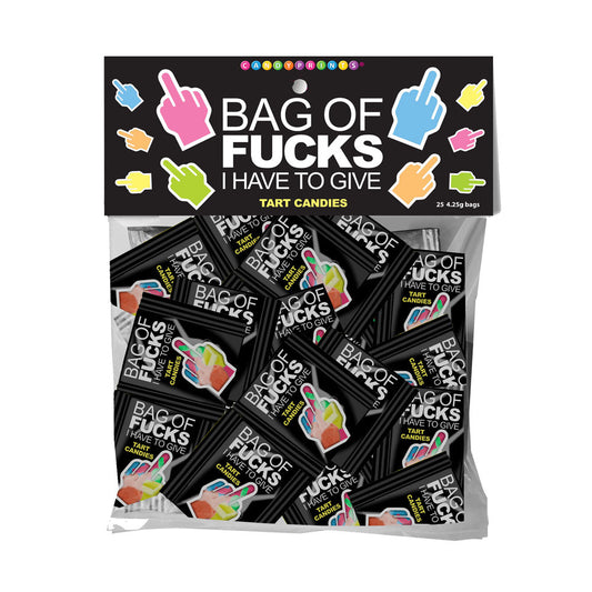 Bag Of Fucks I Have To Give - Bag of 25 - Fruit Flavoured Lollies - Bag of 25 Mini Packs Little Genie