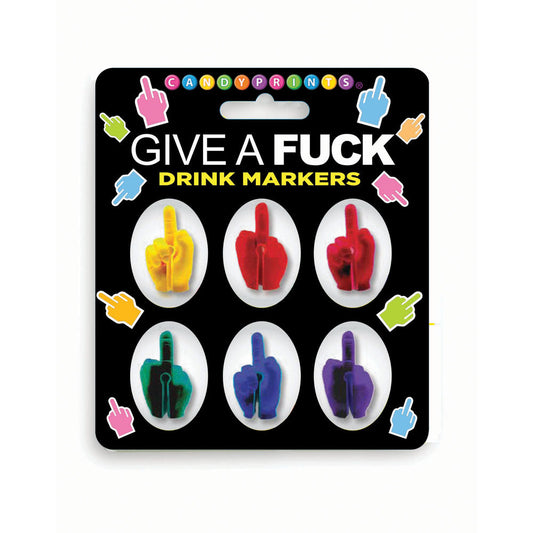 Give A Fuck Drink Markers - Novelty Drink Markers - Set of 6 Little Genie