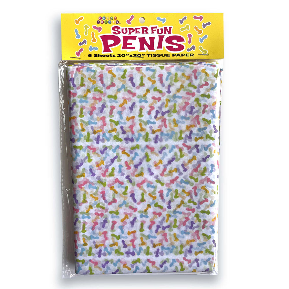 Super Fun Penis Tissue Paper Sheets - Novelty Decoration Sheets - 6 Pack Little Genie