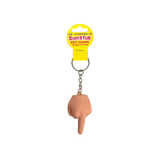Super Fun Key Chain - Squishy FU Finger - Novelty Keychain Little Genie