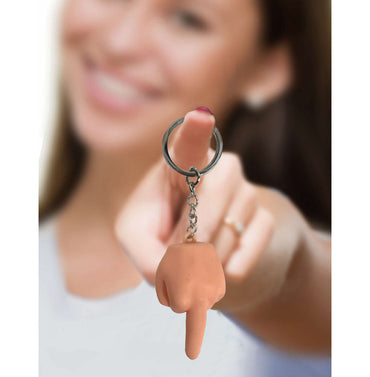 Super Fun Key Chain - Squishy FU Finger - Novelty Keychain Little Genie