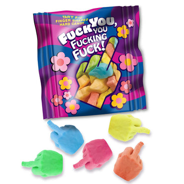 F**K YOU, YOU F**KING F**K! - Bag of 25 - Middle Finger Lollies - Bulk Bag of 25 Party Packs Little Genie