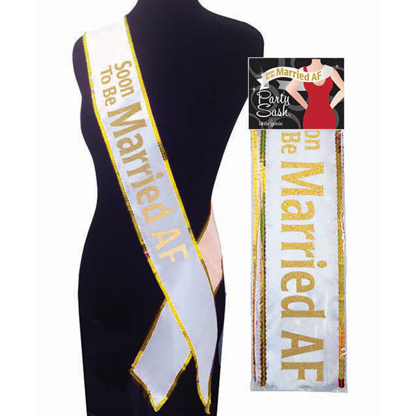 Soon To Be Married AF Sash - White Bride To Be Sash Little Genie