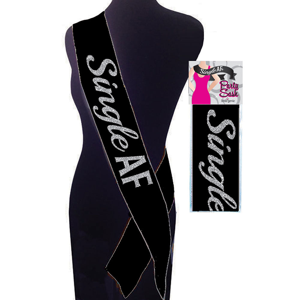 Single AF Sash - Black Party Sash Little Genie