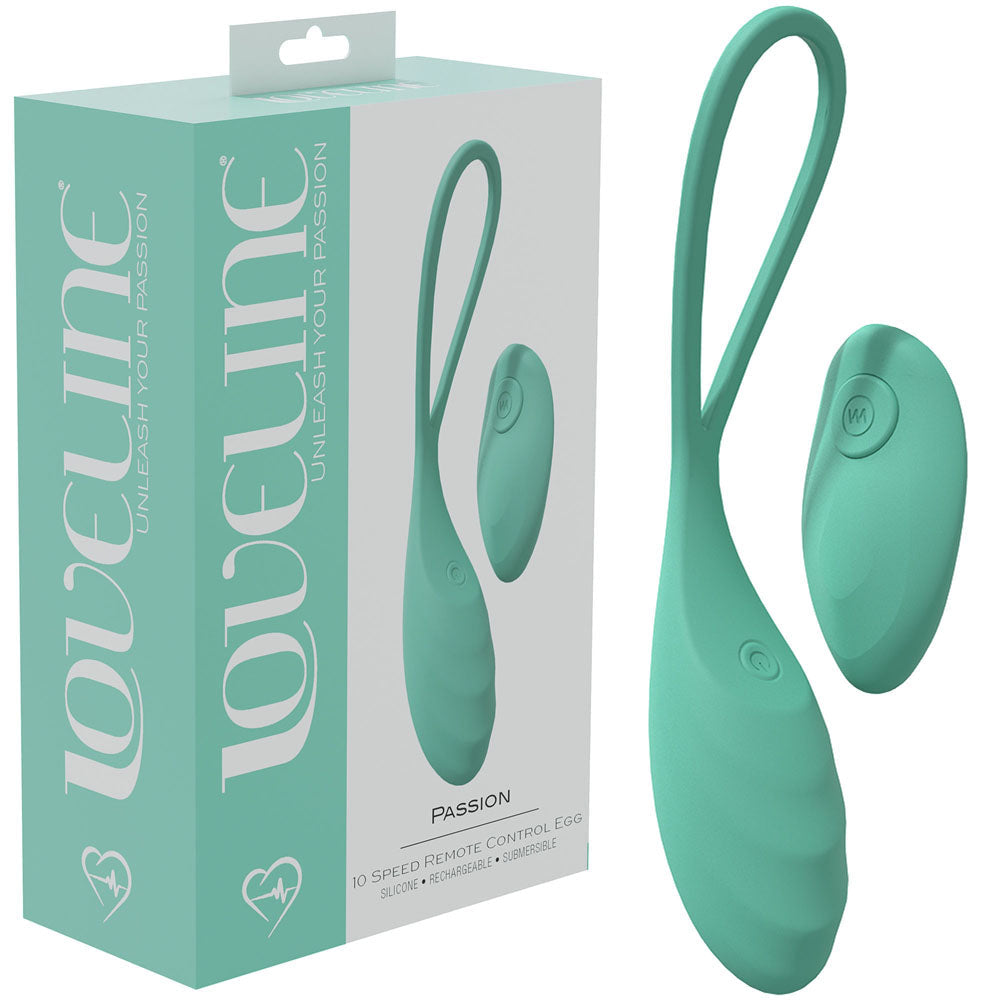 LOVELINE Passion - Green - Green USB Rechargeable Vibrating Egg with Wireless Remote Shots Toys