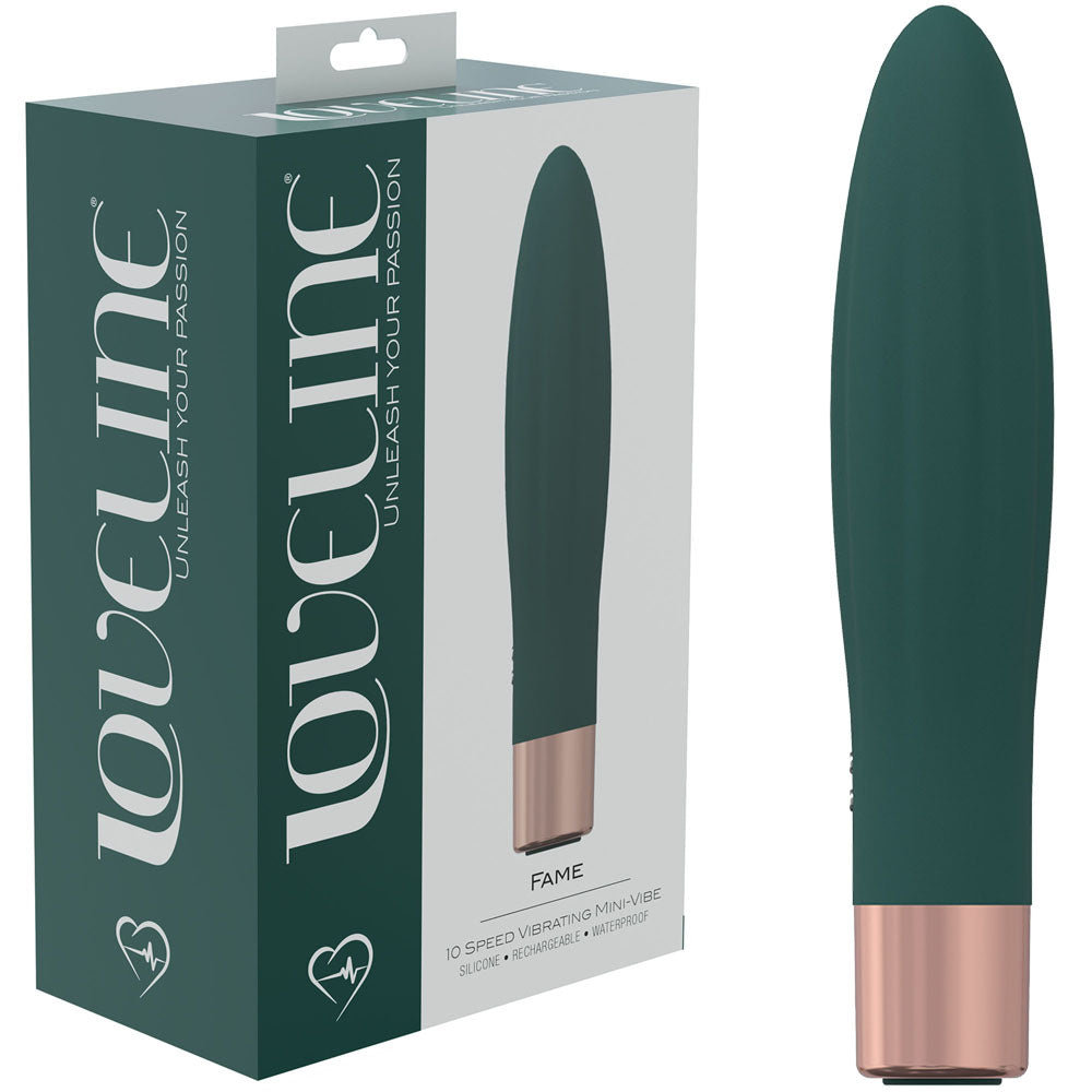 LOVELINE Fame - Green - Green 14.4 cm USB Rechargeable Vibrator Green - Club X
