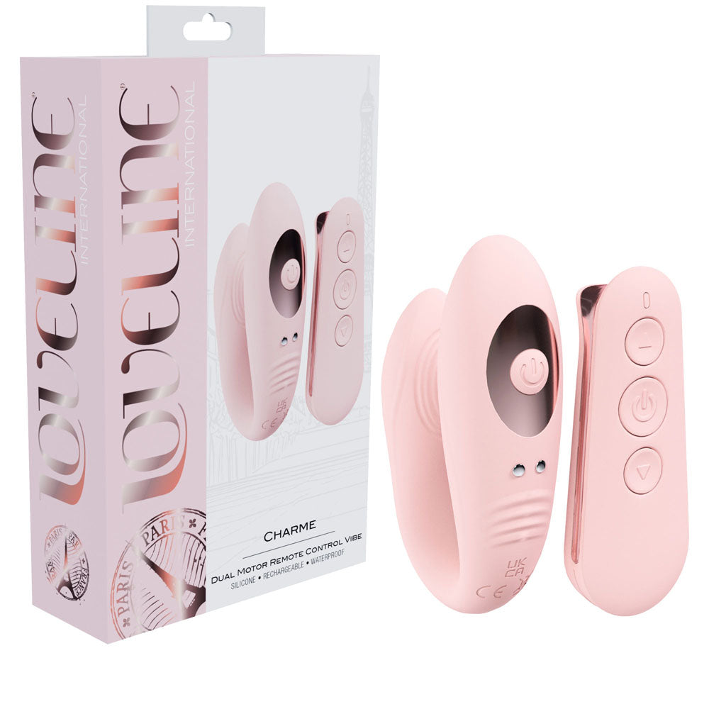 LOVELINE Charme Dual Motor Vibe - Pink USB Rechargeable Dual Motor Vibrator with Wireless Remote Pink - Club X