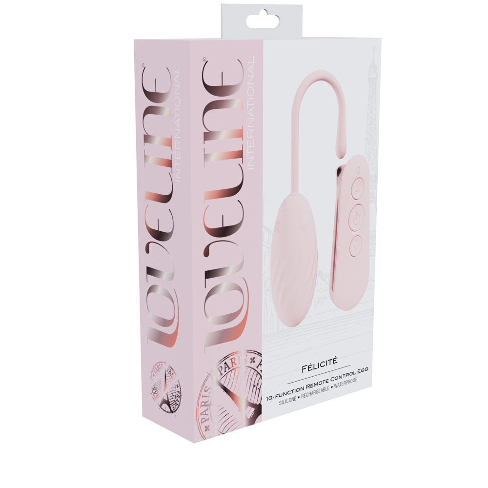 LOVELINE Felicite - Pink - Pink USB Rechargeable Vibrating Egg with Wireless Remote Shots Toys