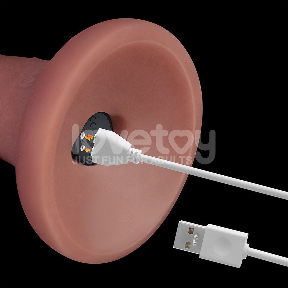 Dual Density Power Cock - 6 Inch Flesh - Flesh 16 cm USB Rechargeable Vibrating Dong Lovetoy