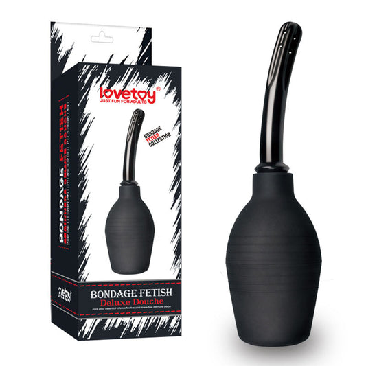 Bondage Fetish Deluxe Douche - Black Unisex Curved Douche - 310 ml capacity Lovetoy