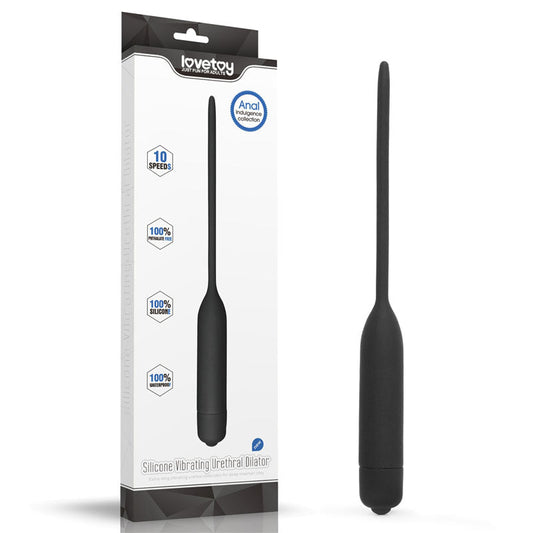 Ultimate Silicone Vibrating Urethral Dilator - Black Vibrating Urethral Sound Lovetoy