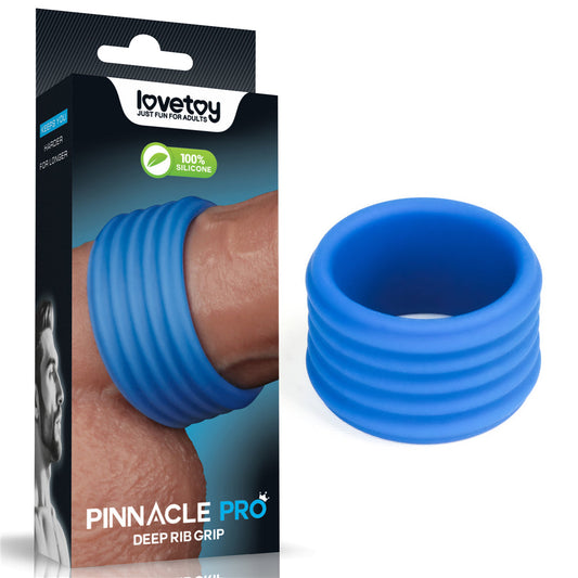 Pinnacle Pro Deep Rib Grip - Blue Cock Ring Lovetoy