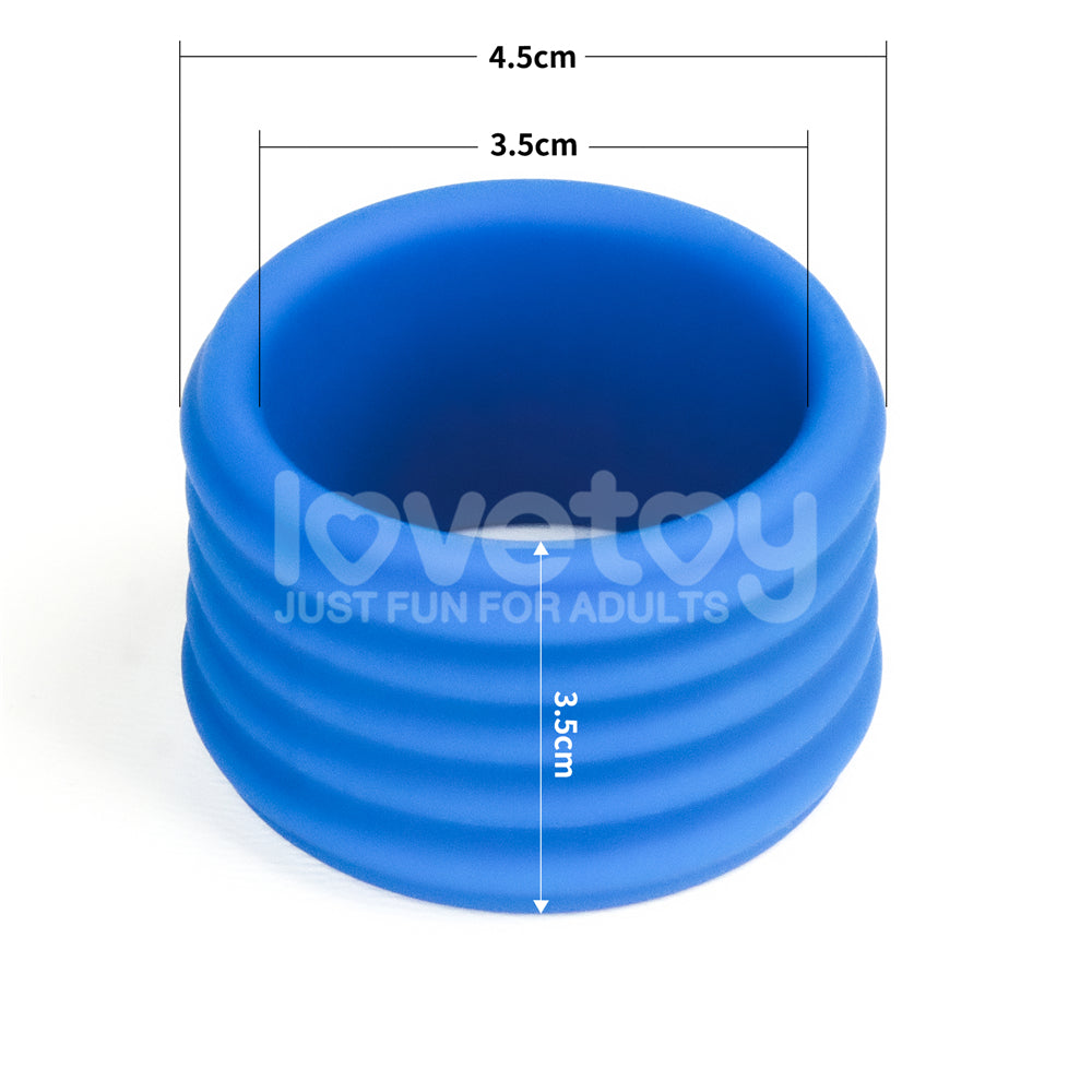Pinnacle Pro Deep Rib Grip - Blue Cock Ring Lovetoy