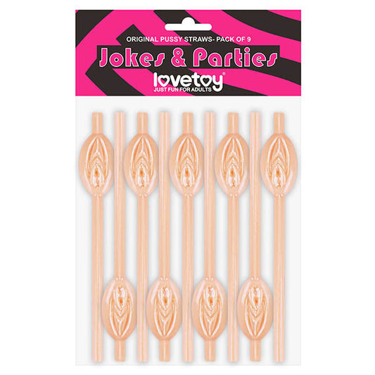 Jokes & Parties Original Pussy Straws - Flesh Pussy Straws - Set of 9 Lovetoy