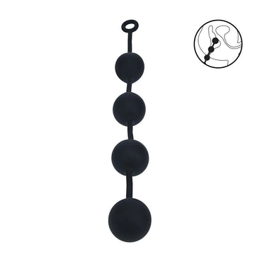 LEVELZ Round Anal Balls - XXL - 60mm - Black 52.5 cm XXL Anal Beads