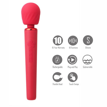 Maia NALA - Red - Red 30 cm USB Rechargeable Massage Wand Maia Toys