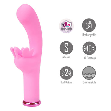 Maia MYLA - Pink - Pink 15.9 cm USB Rechargeable Butterfly Vibrator Maia Toys