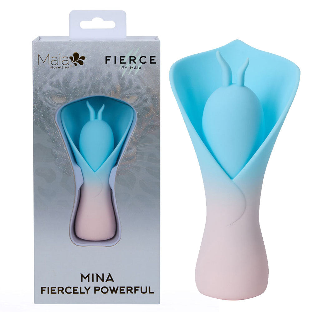 Maia MINA - Blue - Blue/Pink USB Rechargeable Fluttering Flower Stimulator Maia Toys