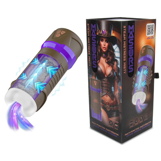 MASTURS Misty - USB Rechargeable Sucking, Vibrating & Squeezing Auto Stroker with Augmented Reality
