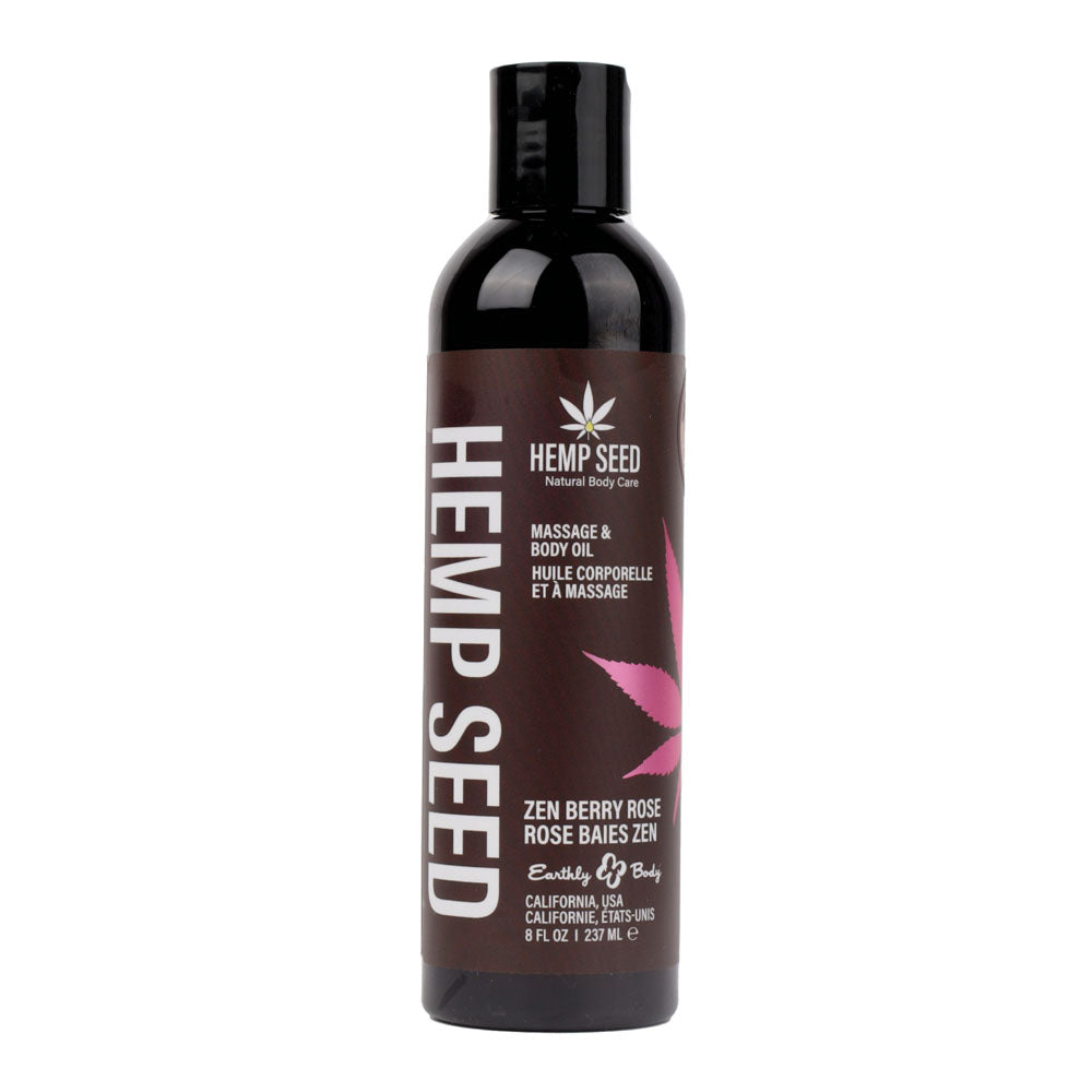 Hemp Seed Massage & Body Oil - Zen Berry Rose (Blackberry, Yellow Rose & Amber) Scented - 237 ml Default Title - Club X