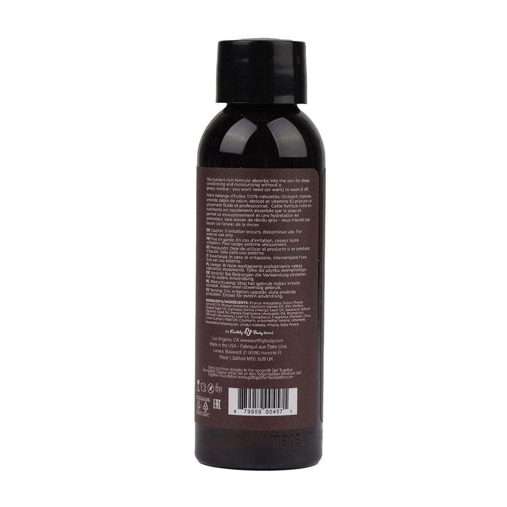 Hemp Seed Massage & Body Oil - Skinny Dip (Vanilla & Faiy Floss) Scented - 59 ml Bottle Earthly Body