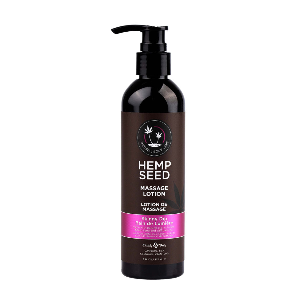 Earthly Body Hemp Seed Massage Lotion Skinny Dip vanilla fairy floss 237ml - ClubX Australia