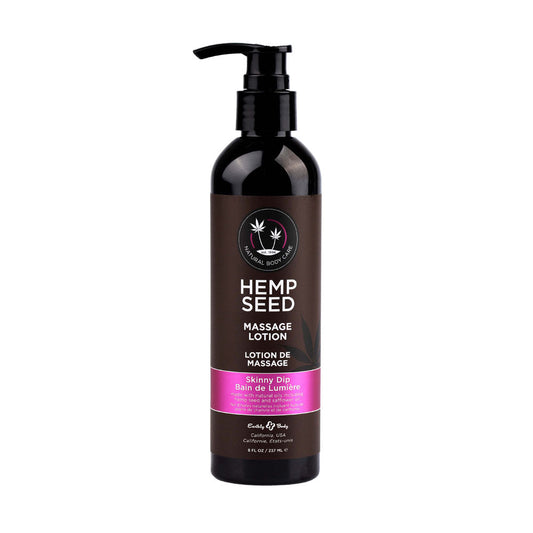 Hemp Seed Massage Lotion - Skinny Dip (Vanilla & Fairy Floss) Scented - 237 ml Bottle White - Club X