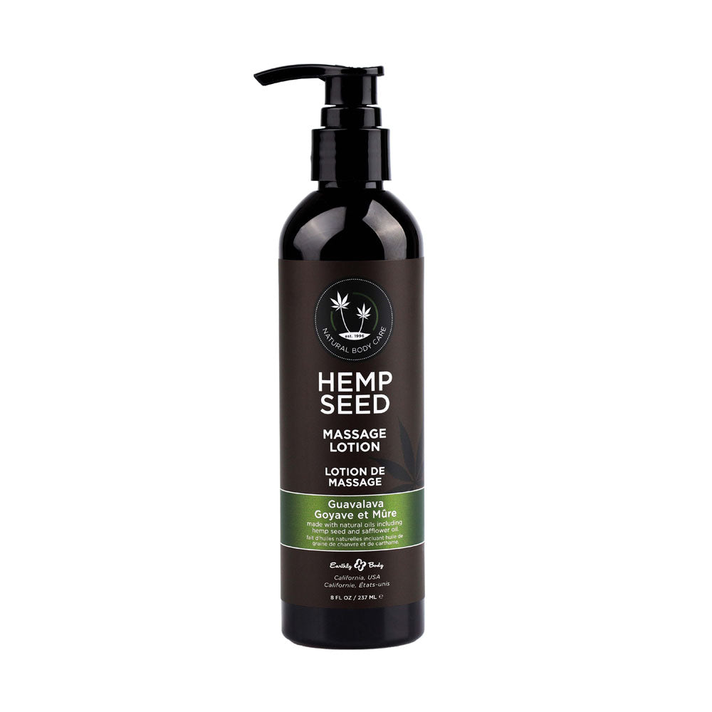 Earthly Body Hemp Seed Massage Lotion Guavalava guava blackberry 237ml - ClubX Australia