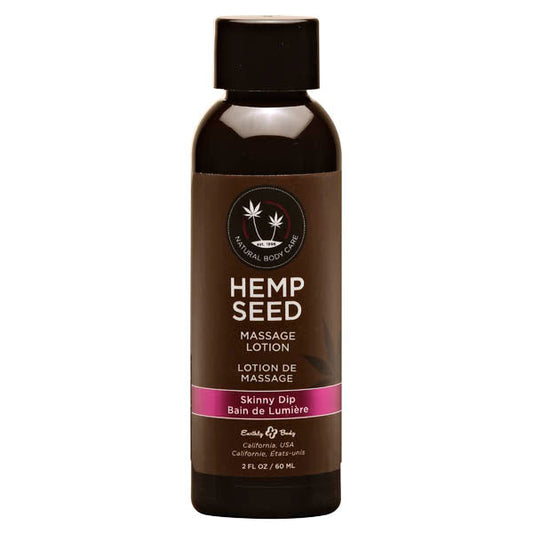 Hemp Seed Massage Lotion - Skinny Dip (Vanilla & Faiy Floss) Scented - 59 ml Bottle Earthly Body