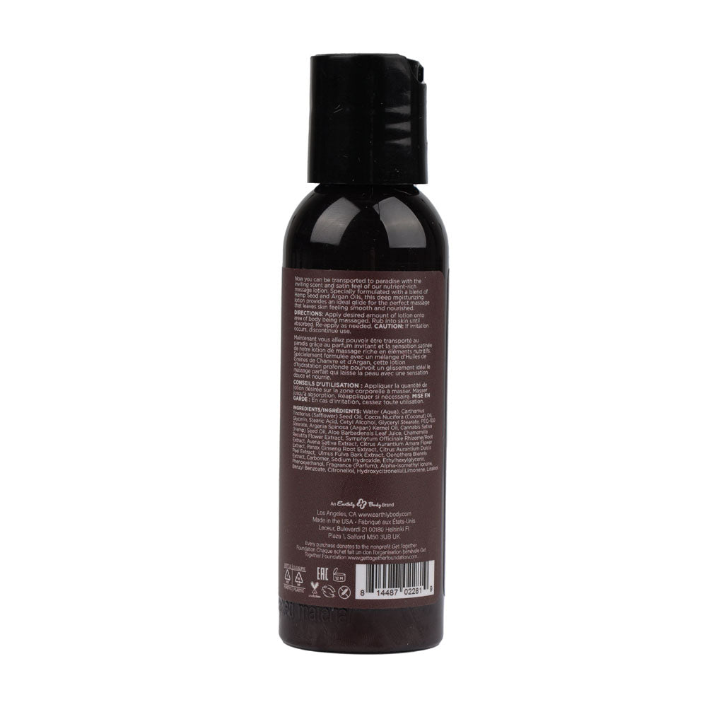 Earthly Body Hemp Seed Massage Lotion Isle Of You Coconut Water Citrus Vanilla 59ml - ClubX Australia