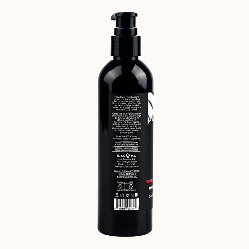 Edible Massage Lotion - Strawberry - Strawberry Flavoured Massage Lotion - 237 ml Earthly Body