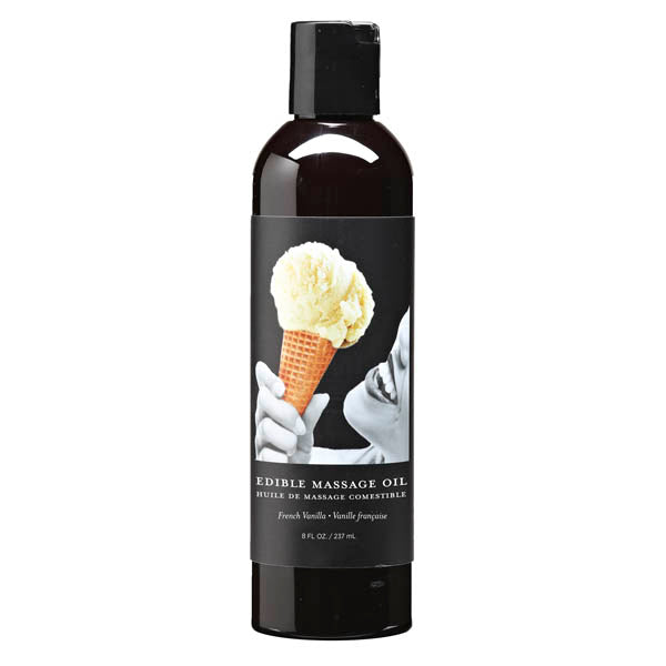Edible Massage Oil - French Vanilla Flavoured - 237 ml Bottle Earthly Body