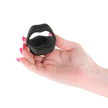Techno - Strobe - Black - Black USB Rechargeable Vibrating Cock Ring with App Control NS Novelties