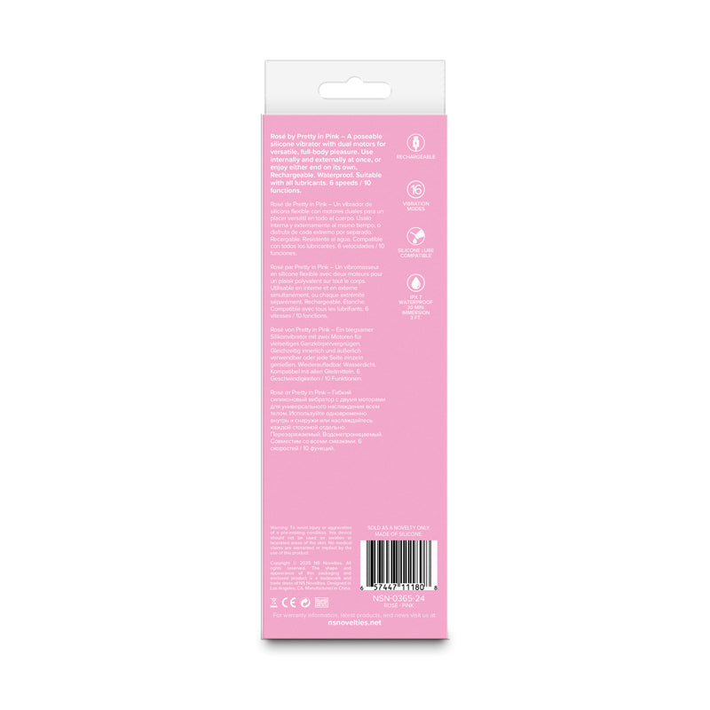 Pretty in Pink Rose - Pink - Pink 19.4 cm USB Rechargeable Vibrator NS Novelties
