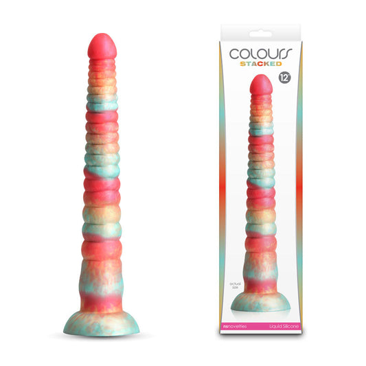 Colours Stacked - 12'' Dildo - Red/Gold - Red/Gold 30.6 cm Fantasy Dildo NS Novelties