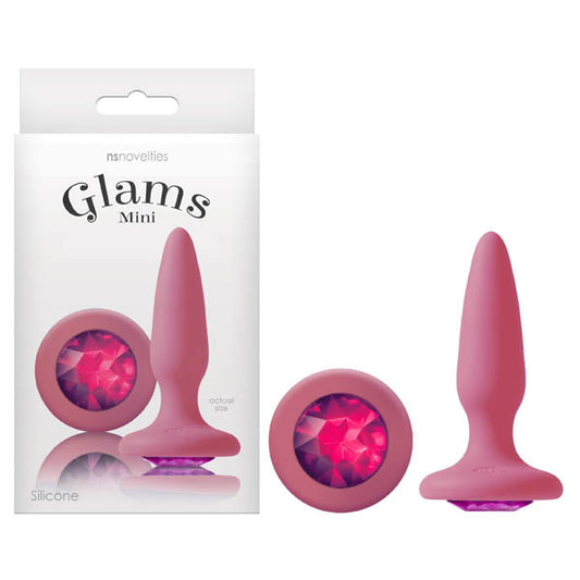 Glams Mini - Pink 8.4 cm (3.3'') Butt Plug with Sparkling Gem Ns Novelties